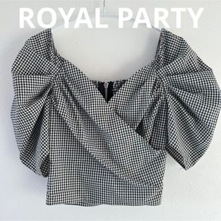 ROYAL PARTY - ROYAL PARTY カシュクールパフスリーブブラウス Fサイズ 美品