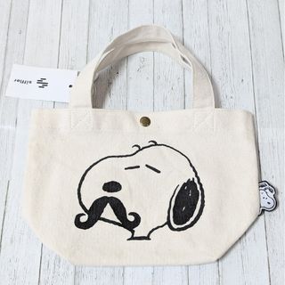 スヌーピー トートバッグ ランチバッグ ひげフェイス 帆布 PEANUTS