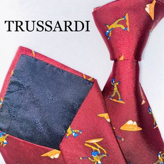 Trussardi - TRUSSARDI シルクネクタイ　高級　ブランド　絹100% イタリア製　赤