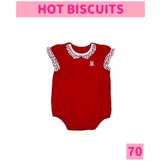 ホットビスケッツ(HOT BISCUITS)の◆HOT BISCUITS/ホットビスケッツ 花柄フリル ロンパース 70(ロンパース)