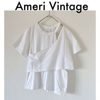 アメリヴィンテージ(Ameri VINTAGE)の【Ameri】MY ELABORATE TEE カットソー　Tシャツ　ホワイト(Tシャツ(半袖/袖なし))