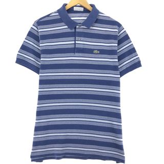 ラコステ(LACOSTE)の古着 ラコステ LACOSTE CHEMISE フレンチラコステ 半袖 ボーダー ポロシャツ フランス製 6 メンズXL /eaa436182(ポロシャツ)