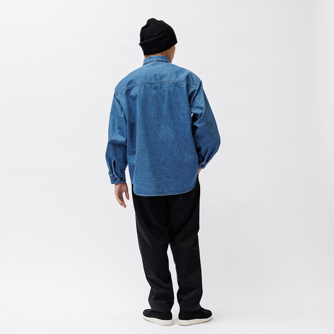 W)taps(ダブルタップス)のWTAPS WCPO 02 LS COTTON DENIM インディゴ L メンズのトップス(シャツ)の商品写真