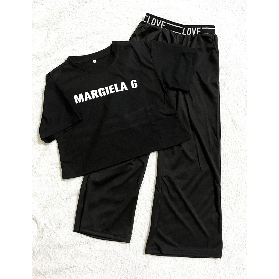 セットアップ　キッズ　女の子　140 黒 Tシャツ スポーツ　ダンス キッズ/ベビー/マタニティのキッズ服女の子用(90cm~)(Tシャツ/カットソー)の商品写真