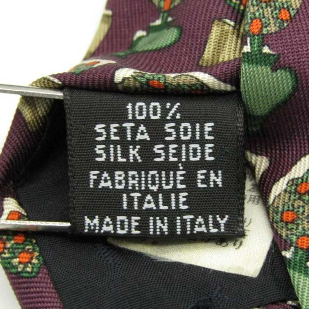 Trussardi(トラサルディ)のトラサルディ ブランド ネクタイ 総柄 花柄 木 シルク イタリア製 PO  メンズ ブラウン TRUSSARDI メンズのファッション小物(ネクタイ)の商品写真