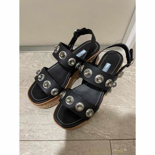 プラダ(PRADA)の【PRADA ウエッジビジューサンダル39】(サンダル)