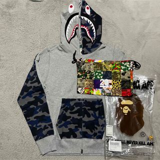 APE BAPE KAWS 20周年 シャークパーカー　CAMO 迷彩　 M