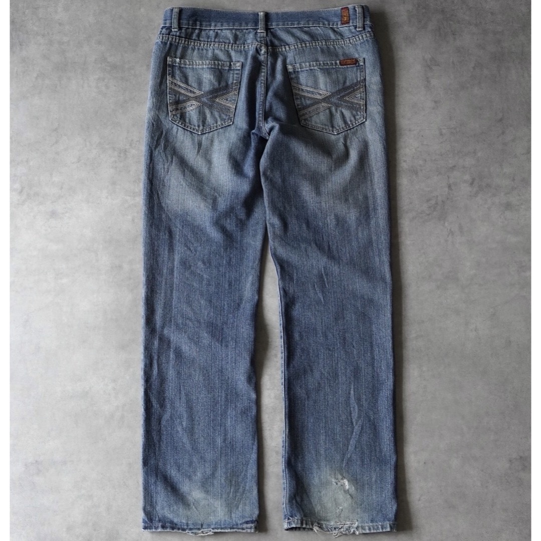 VINTAGE(ヴィンテージ)の00s 7 for all mankind USA製 ワイドストレートデニム メンズのパンツ(デニム/ジーンズ)の商品写真