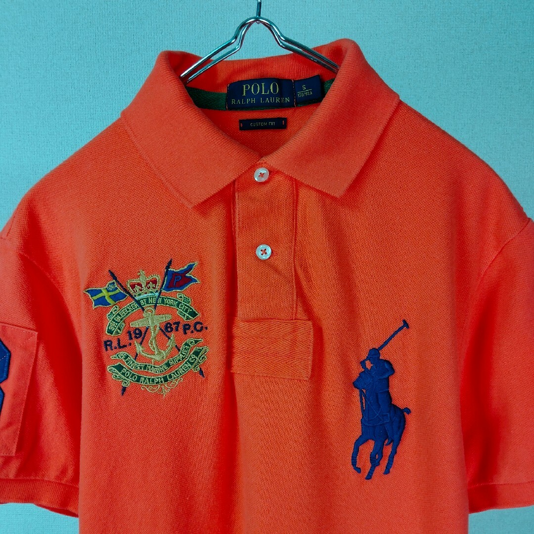 POLO ポロラルフローレン デカロゴ ロゴ刺繍 ポロシャツ 古着 半袖 POLO ポロラルフローレン デカロゴ ロゴ刺繍 ポロシャツ 古着 半袖