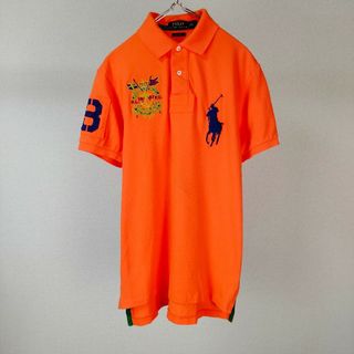 ポロラルフローレン(POLO RALPH LAUREN)のPOLO ポロラルフローレン　デカロゴ　ロゴ刺繍　ポロシャツ　古着　半袖(ポロシャツ)