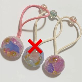 【SALE】キッズヘアゴム　レジン　3個セット イルカ　めんだこ　シェル