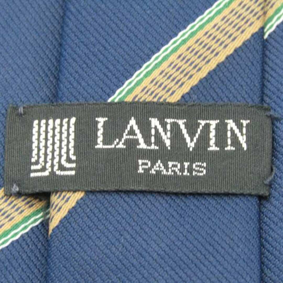 LANVIN(ランバン)のランバン ブランド ネクタイ ストライプ柄 格子柄 パネル柄 PO  メンズ ネイビー LANVIN メンズのファッション小物(ネクタイ)の商品写真