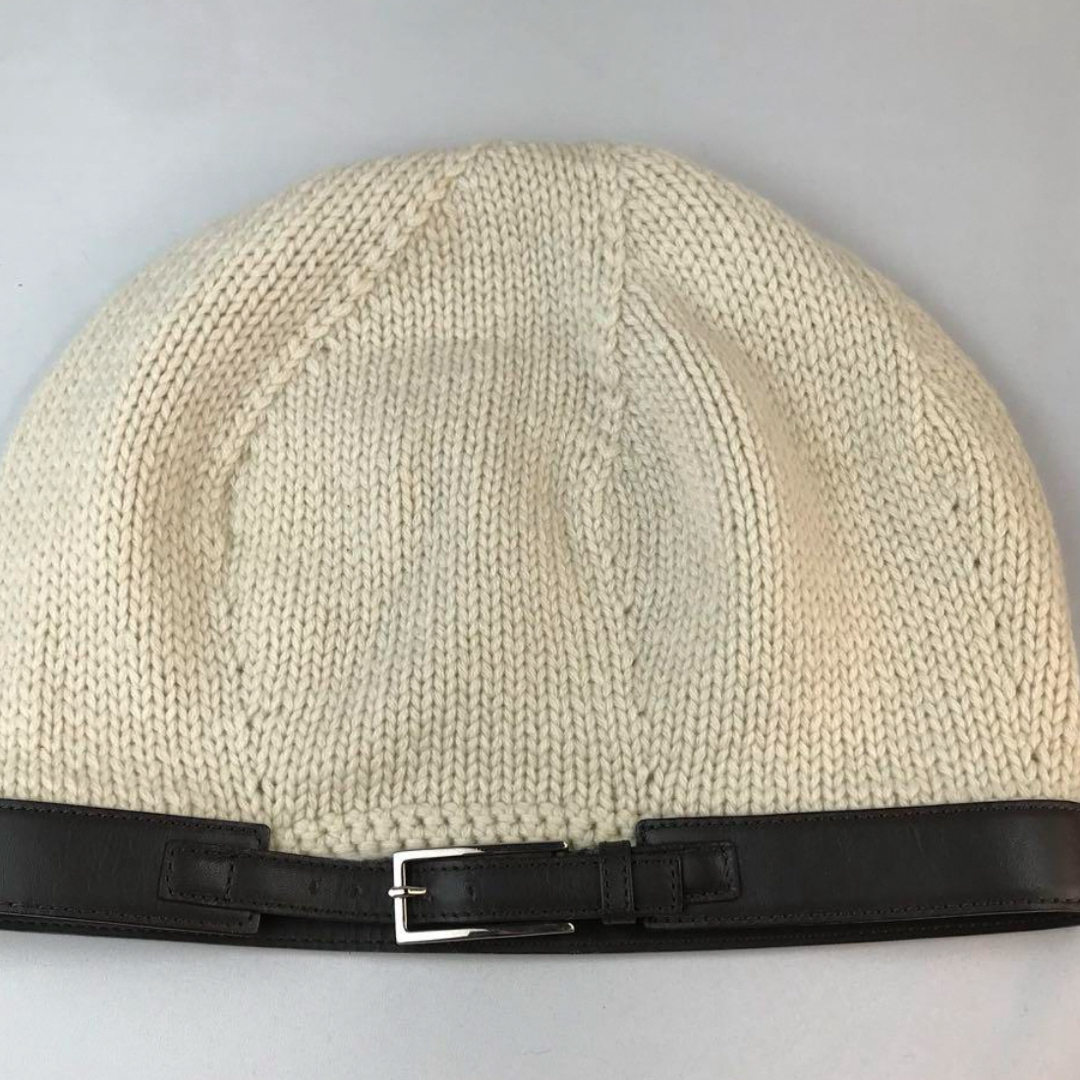 FOXEY - フォクシー ニット帽子 カシミヤ100% 牛革 上品 帽子 FOXEY - フォクシー ニット帽子 カシミヤ100% 牛革 上品 帽子