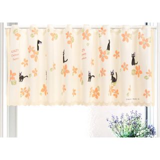 ジブリ(ジブリ)の【新品】カフェカーテン 150X47cm 魔女の宅急便「お花がいっぱい」日本製(カーテン)