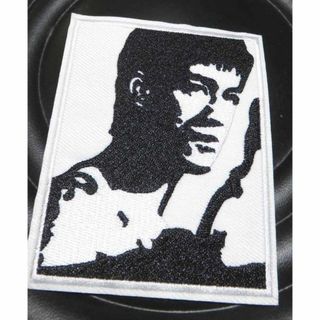 白黒BL四角◆英雄 ブルース・リー李小龍 刺繍ワッペン◆カンフー格闘技 映画(各種パーツ)