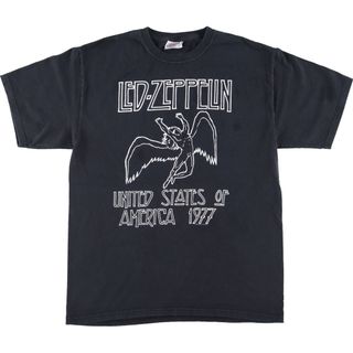 ヘインズ(Hanes)の古着 00年代 ヘインズ Hanes HEAVYWEIGHT LED ZEPPELIN レッドツェッペリン  UNITED STATES OF AMERICA U.S. TOUR 1977 バンドTシャツ バンTメンズM  /eaa436845(Tシャツ/カットソー(半袖/袖なし))