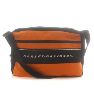 Harley Davidson - ハーレーダビッドソン ショルダーバッグ キャンバス ロゴ 黒 オレンジ