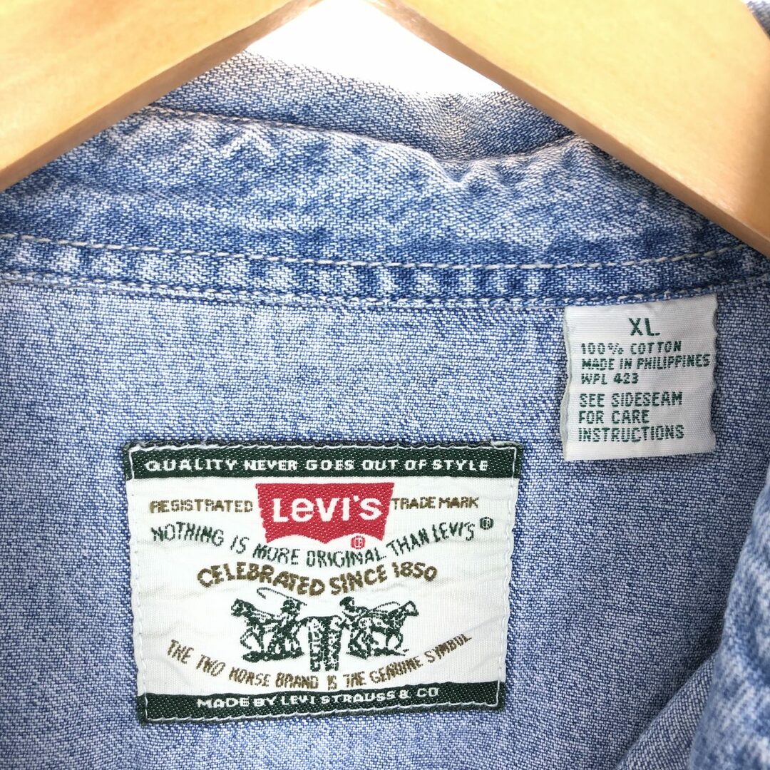 Levi's(リーバイス)の古着 00年代 リーバイス Levi's 長袖 デニム ウエスタンシャツ メンズXL /eaa438918 メンズのトップス(シャツ)の商品写真