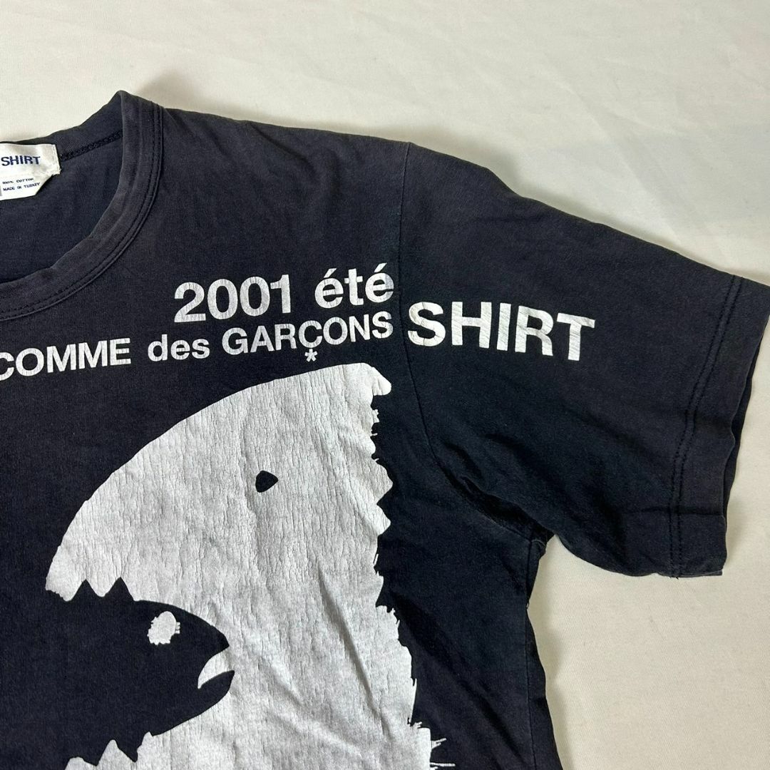 COMME des GARCONS SHIRT(コムデギャルソンシャツ)の00s コムデギャルソン シャツ 2001 プリント Tシャツ フェード 黒 S メンズのトップス(Tシャツ/カットソー(半袖/袖なし))の商品写真