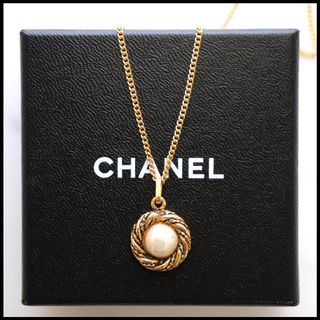 シャネル(CHANEL)の＊希少品＊シャネル　GP　フェイクパール ヴィンテージ ゴールドネックレス(ネックレス)