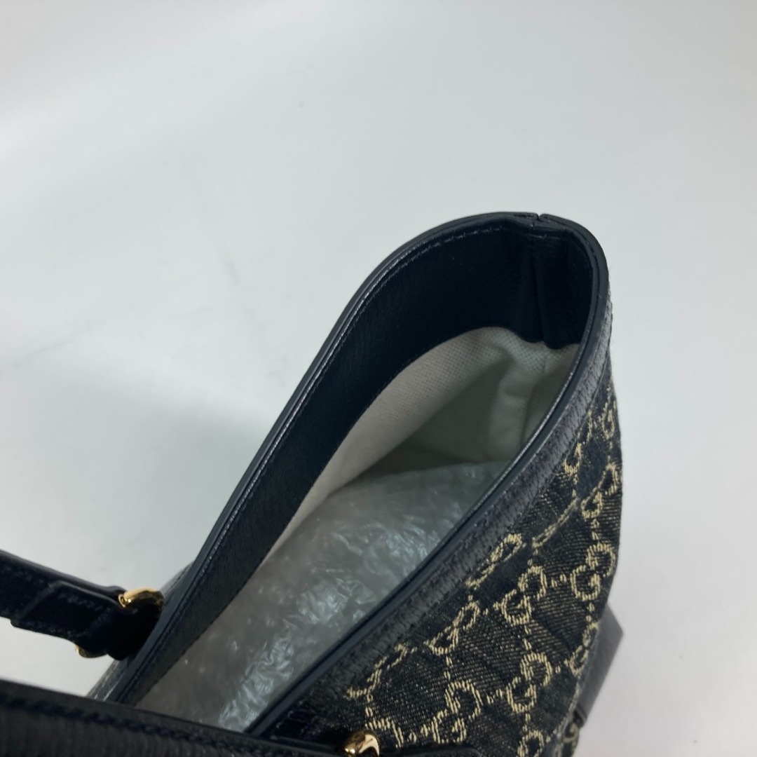 Gucci(グッチ)のグッチ GUCCI オフディア ミディアム 631685 GG デニム トートバッグ 肩掛け ショルダーバッグ レザー/キャンバス ブラック 未使用 レディースのバッグ(ショルダーバッグ)の商品写真