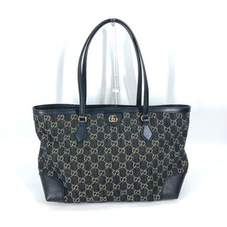 グッチ(Gucci)のグッチ GUCCI オフディア ミディアム 631685 GG デニム トートバッグ 肩掛け ショルダーバッグ レザー/キャンバス ブラック 未使用(ショルダーバッグ)