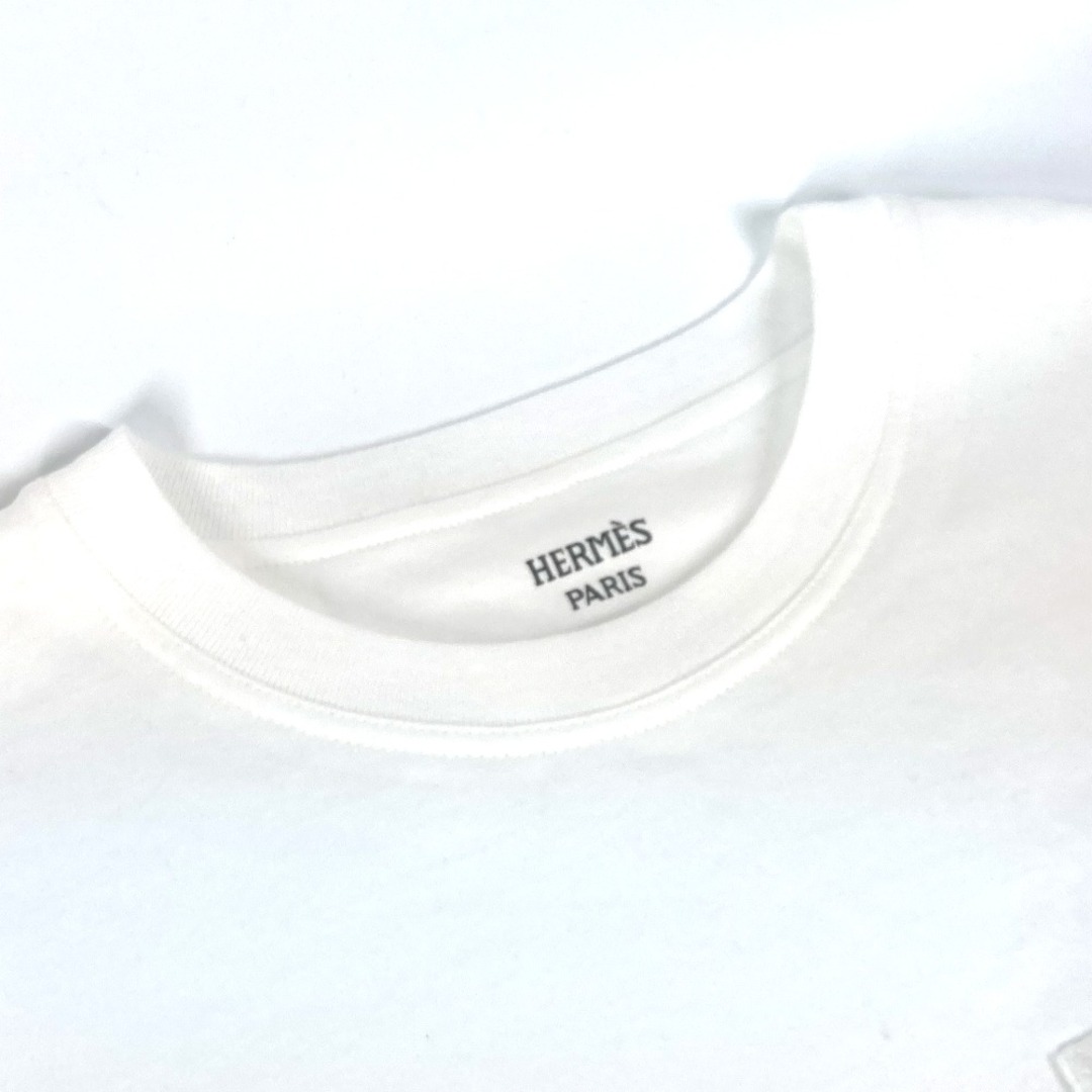 Hermes(エルメス)のエルメス HERMES Tシャツワンピース 刺繍入りポケット アパレル 半袖 ワンピース コットン ホワイト 未使用 レディースのワンピース(その他)の商品写真