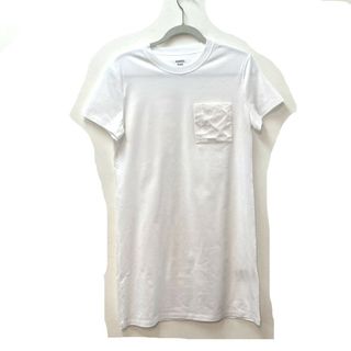 エルメス HERMES Tシャツワンピース 刺繍入りポケット アパレル 半袖 ワンピース コットン ホワイト 未使用