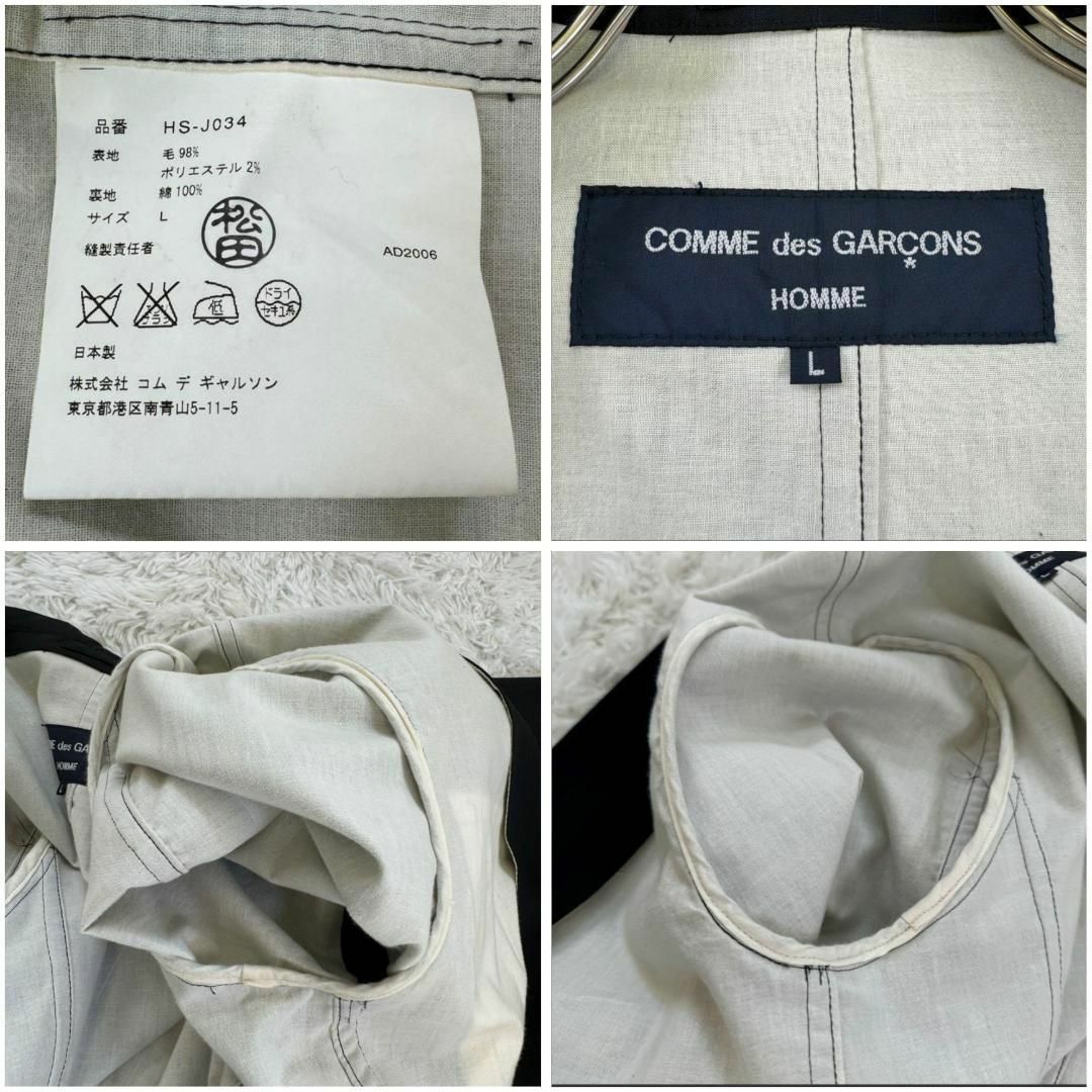 COMME des GARCONS HOMME(コムデギャルソンオム)の入手困難 コムデギャルソン テーラードジャケット ストライプ Lサイズ メンズのジャケット/アウター(テーラードジャケット)の商品写真