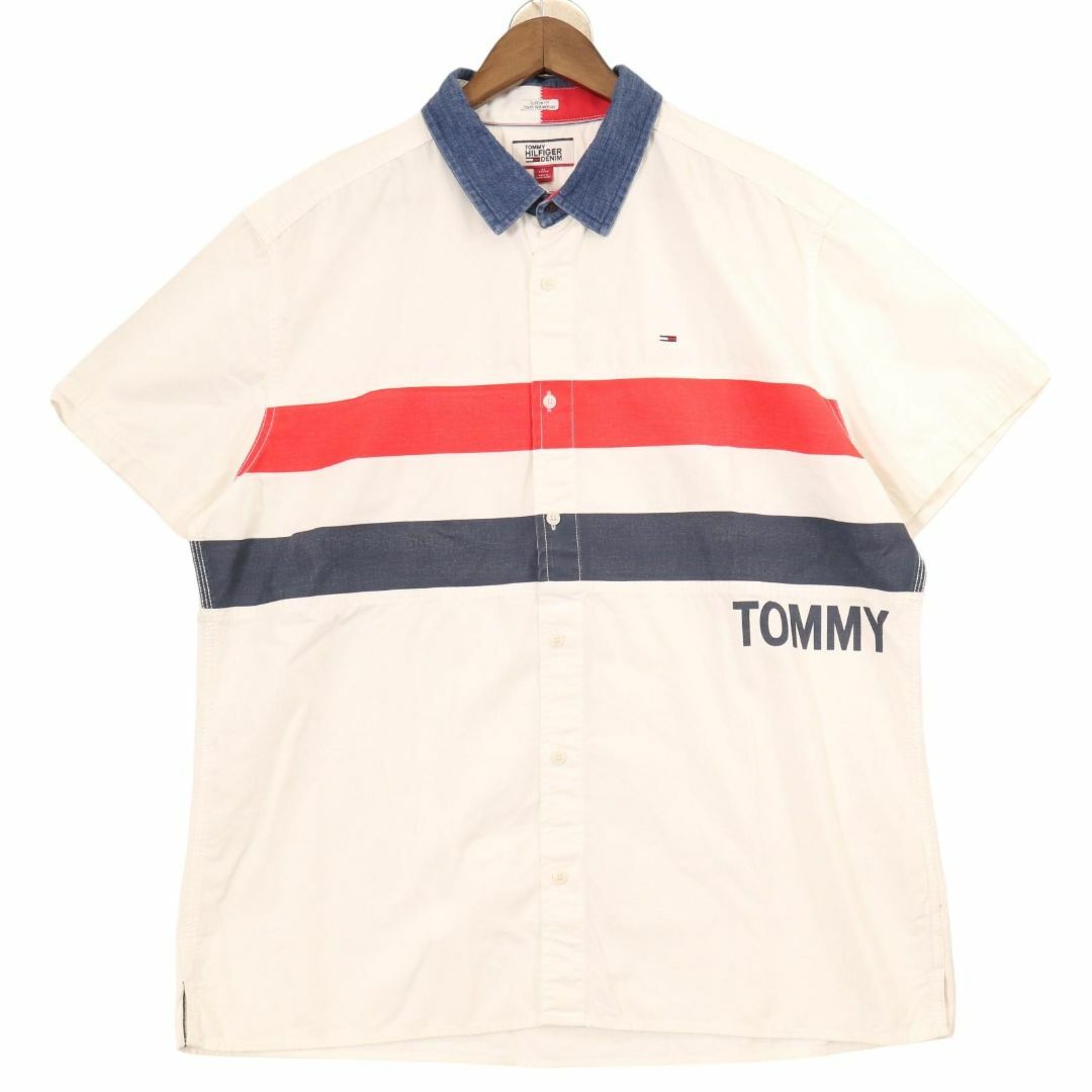 TOMMY HILFIGER(トミーヒルフィガー)のTOMMY HILFIGER/トミーヒルフィガー 襟デニム 半袖シャツ メンズのトップス(シャツ)の商品写真