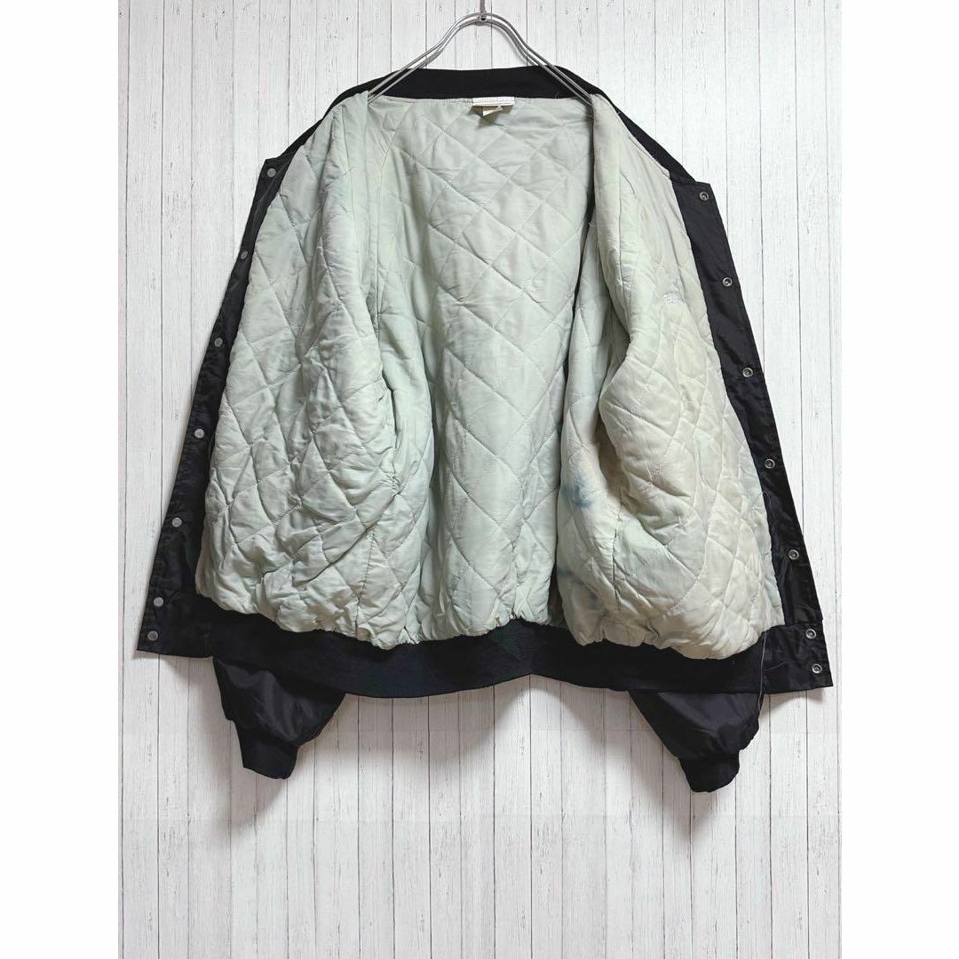 HARTWELL　USA製　ナイロンスタジャン　黒　ブラック　中綿　刺繍　XL メンズのジャケット/アウター(スタジャン)の商品写真