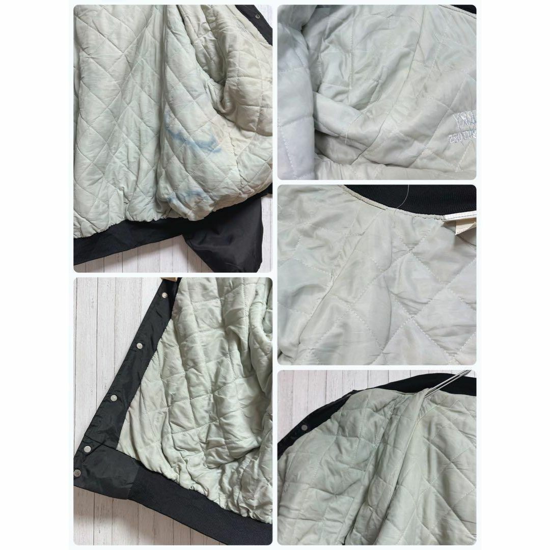 HARTWELL　USA製　ナイロンスタジャン　黒　ブラック　中綿　刺繍　XL メンズのジャケット/アウター(スタジャン)の商品写真