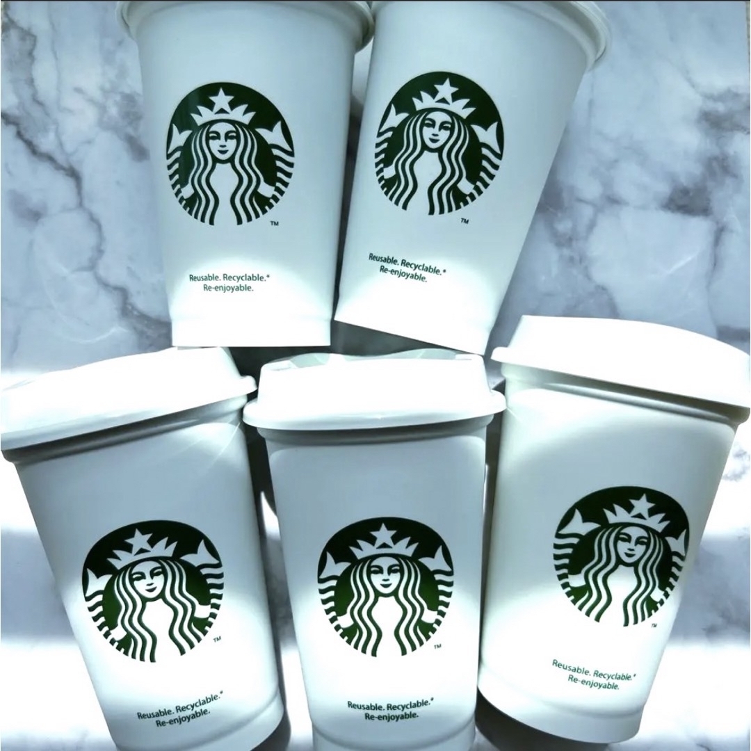 Starbucks Coffee(スターバックスコーヒー)のスターバックス リユーザブルカップ 355ml×5個(シール無し) インテリア/住まい/日用品のキッチン/食器(タンブラー)の商品写真