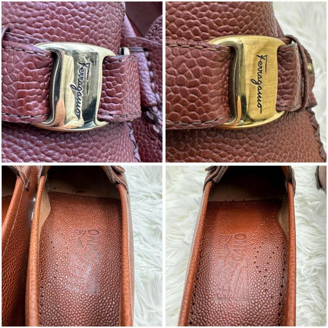 Salvatore Ferragamo(サルヴァトーレフェラガモ)の新品級 入手困難 フェラガモ ローファー 24㎝相当 レザー ヴァラリボン レディースの靴/シューズ(ローファー/革靴)の商品写真