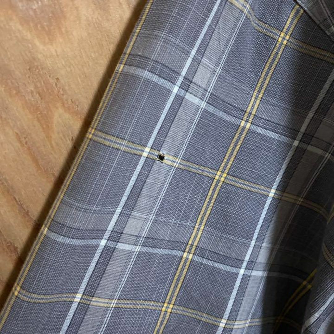 Columbia(コロンビア)のコロンビア チェック柄 シャツ グレー イエロー メンズ USA古着 灰色 半袖 メンズのトップス(シャツ)の商品写真