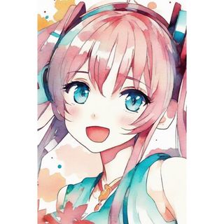 オリジナル 可愛い 女の子 少女 水着 ファンアート イラスト 水彩画紙 16(アート/写真)