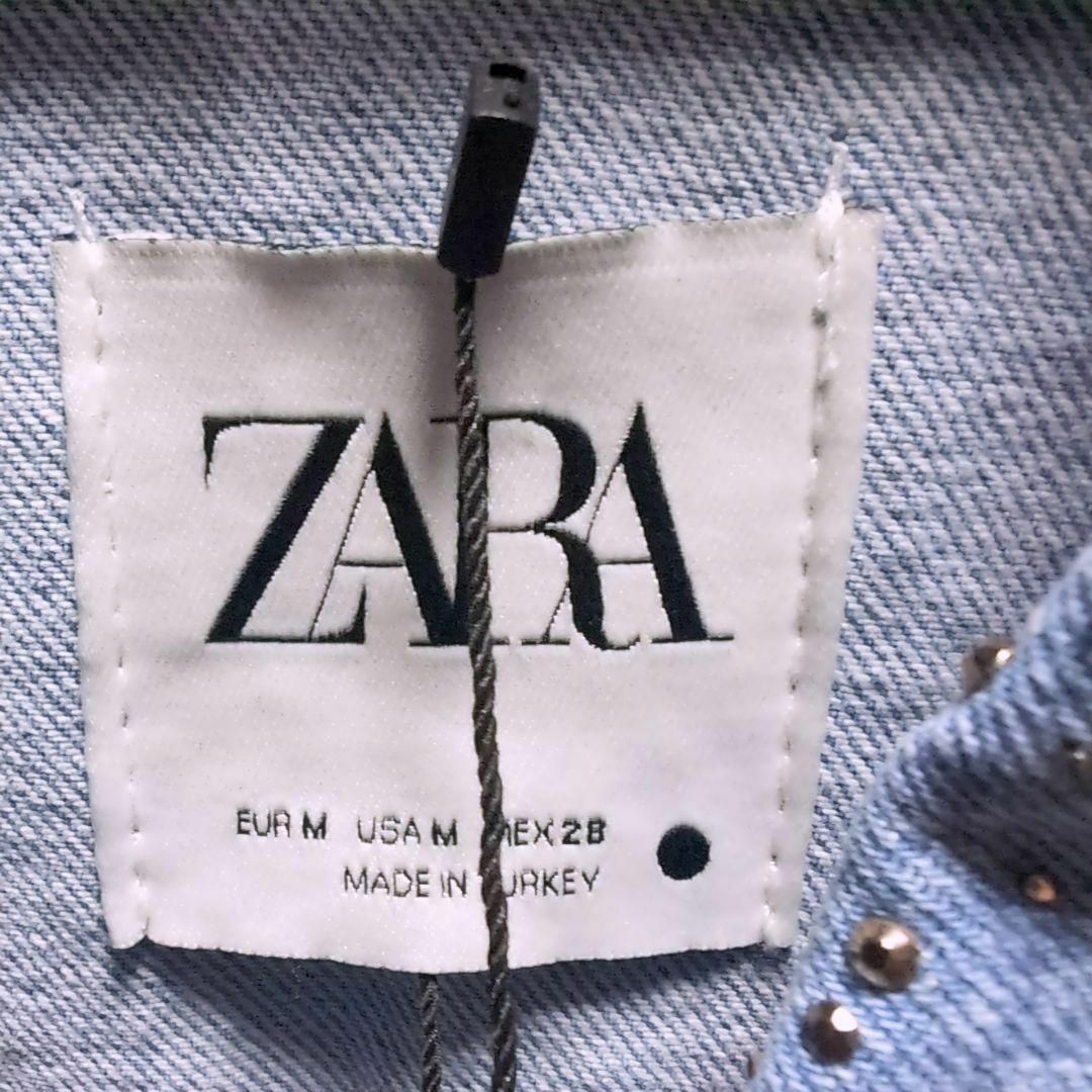 ZARA(ザラ)の【未使用タグ付】ZARA キラキラ スタッズ デニムジャケット M レディースのジャケット/アウター(Gジャン/デニムジャケット)の商品写真