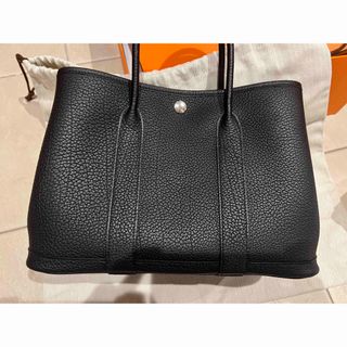 エルメス(Hermes)の美品　エルメス　ガーデンパーティー　ptm ノワール　ブラック　U刻印　30(ハンドバッグ)