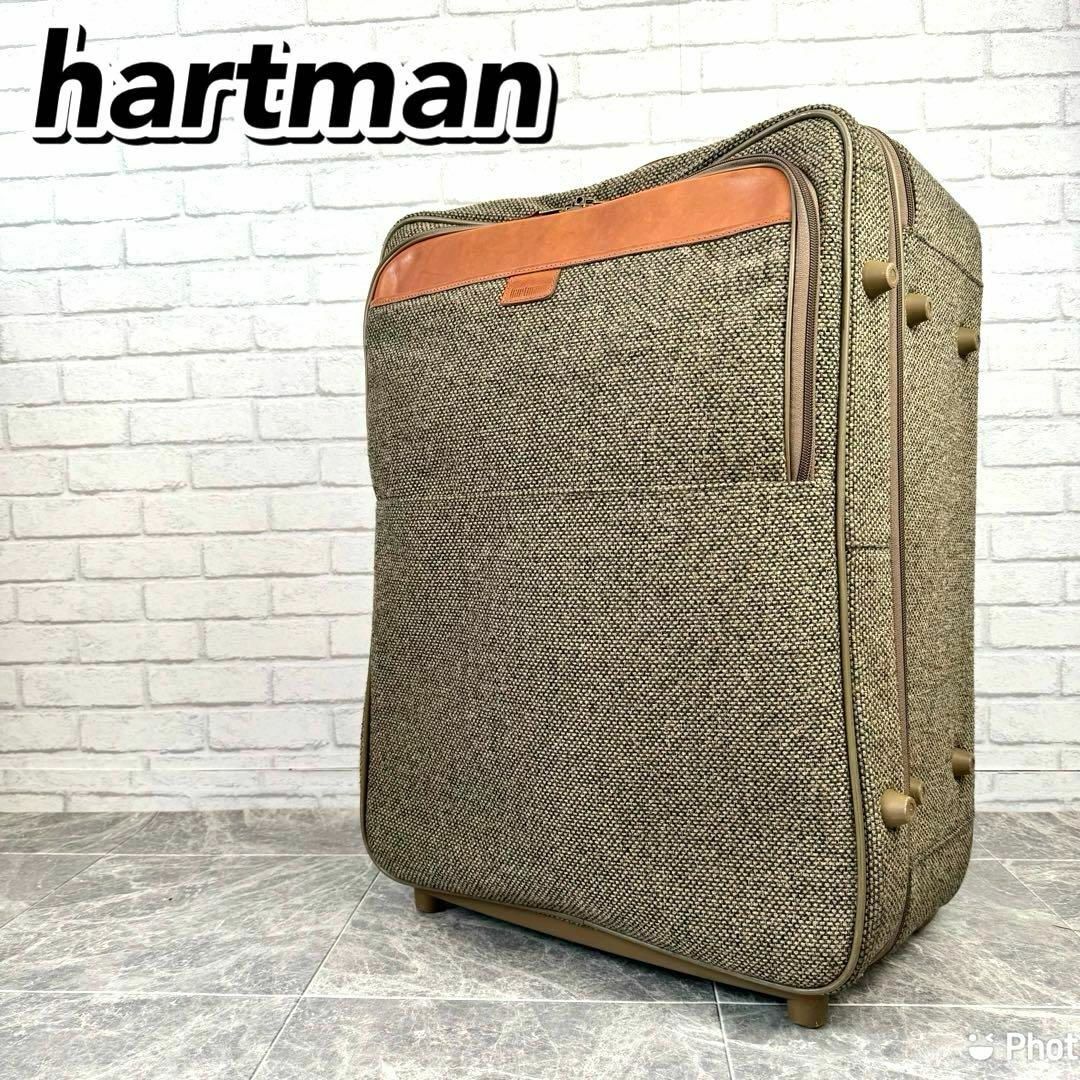 【希少品】hartmann ハートマン レザー×ツイード キャリーケース 2輪 メンズのバッグ(トラベルバッグ/スーツケース)の商品写真