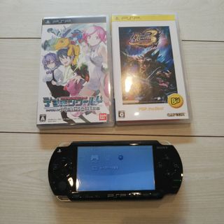 PlayStation Portable - 美品⭐️psp本体⭐️黒3。純正バッテリー、ゲーム２つ付き♪動作OK♪除菌済み！