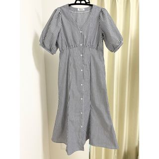 新品 ストライプ ワンピース M(ロングワンピース/マキシワンピース)