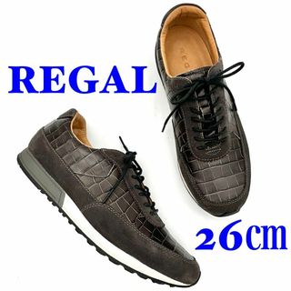 リーガル(REGAL)のREGAL リーガル レザースニーカー ブラウン 26㎝(スニーカー)