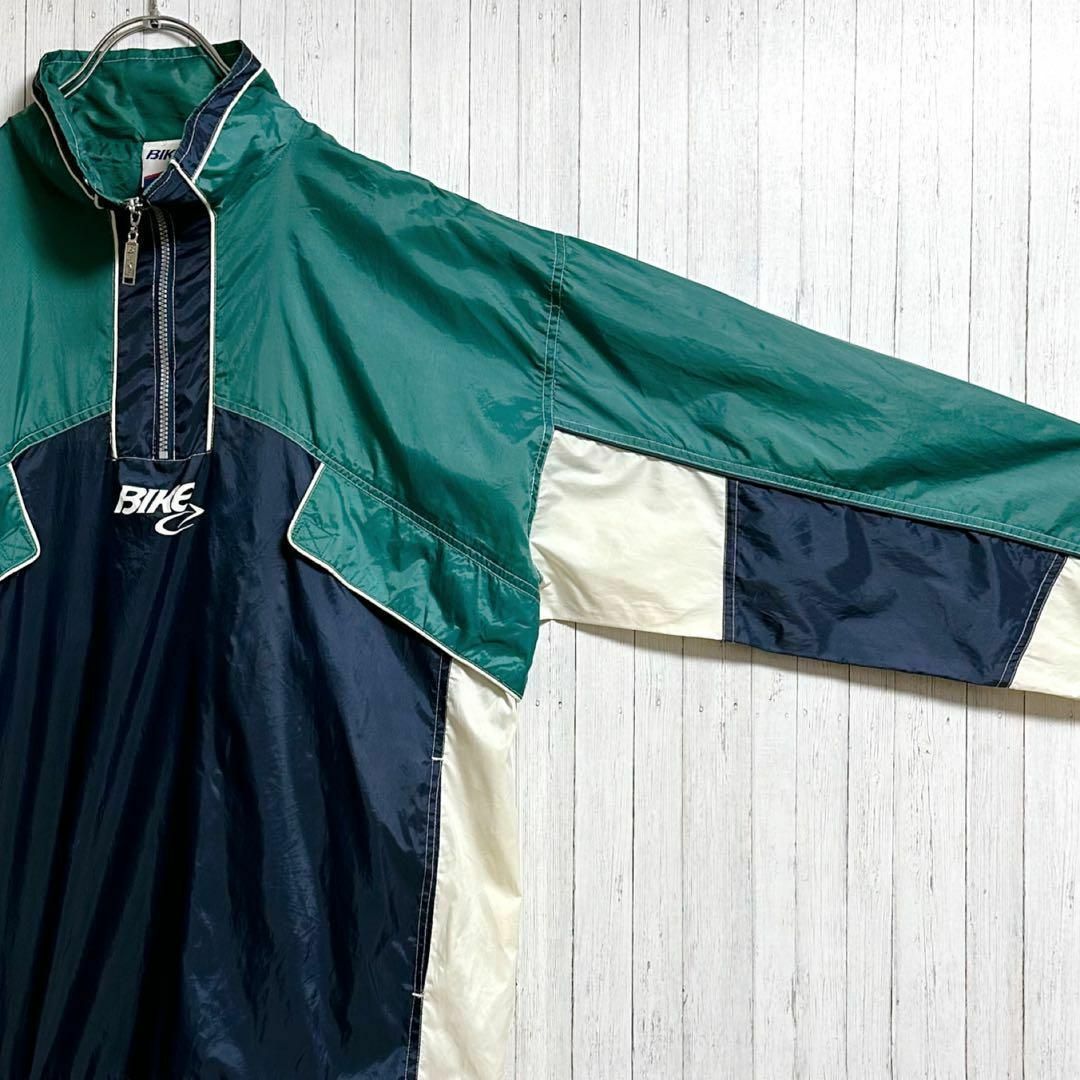 ヴィンテージ　ナイロンジャケット　ハーフジップ　マルチカラー　スポーツ　M メンズのジャケット/アウター(ナイロンジャケット)の商品写真