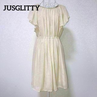 JUSGLITTY - JUSGLITTY ジャスグリッティー シフォン ビジュー 春ワンピース