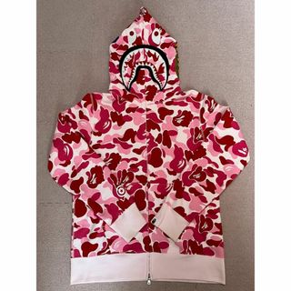 A BATHING APE - bape shark abc pink hoodie ピンク シャーク　パーカー