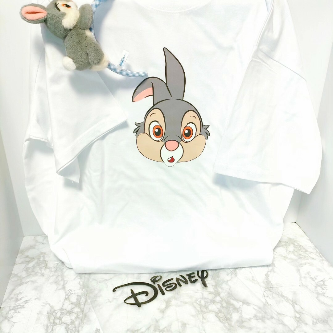 Disney(ディズニー)のとんすけ　サンパー　Tシャツ　ディズニー　トップス　半袖　バンビ　ホワイト　白 レディースのトップス(Tシャツ(半袖/袖なし))の商品写真