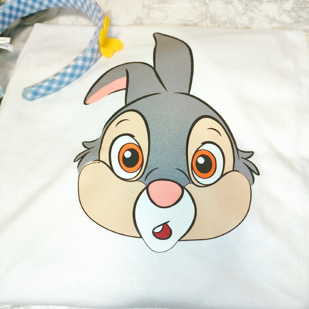 Disney(ディズニー)のとんすけ　サンパー　Tシャツ　ディズニー　トップス　半袖　バンビ　ホワイト　白 レディースのトップス(Tシャツ(半袖/袖なし))の商品写真