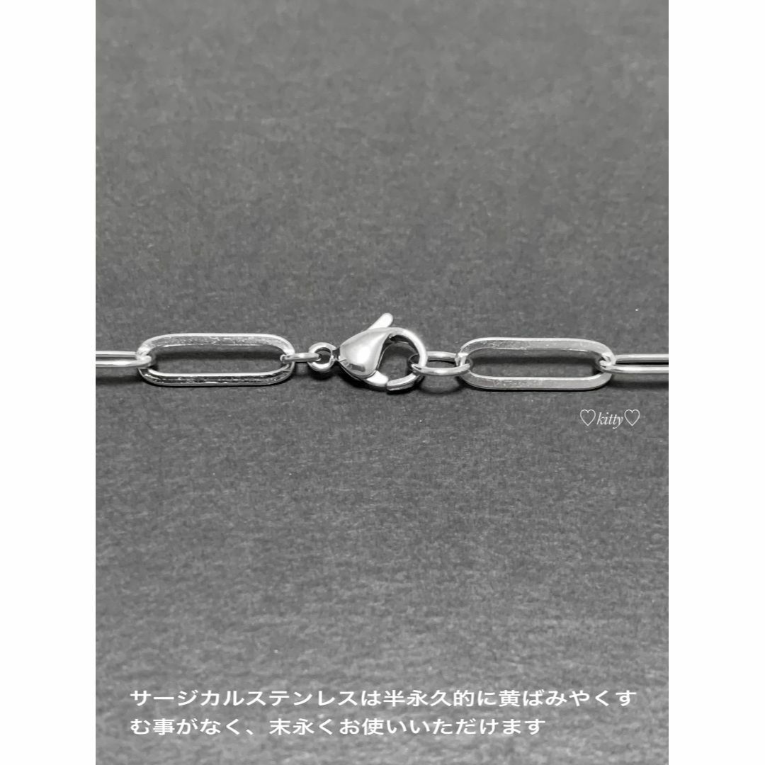 【クリップチェーンネックレス 4mm フラット 55cm】ステンレス メンズのアクセサリー(ネックレス)の商品写真