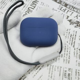 AirPods Pro 2 ストラップ付シリコンケース (02)サファイアブルー(モバイルケース/カバー)