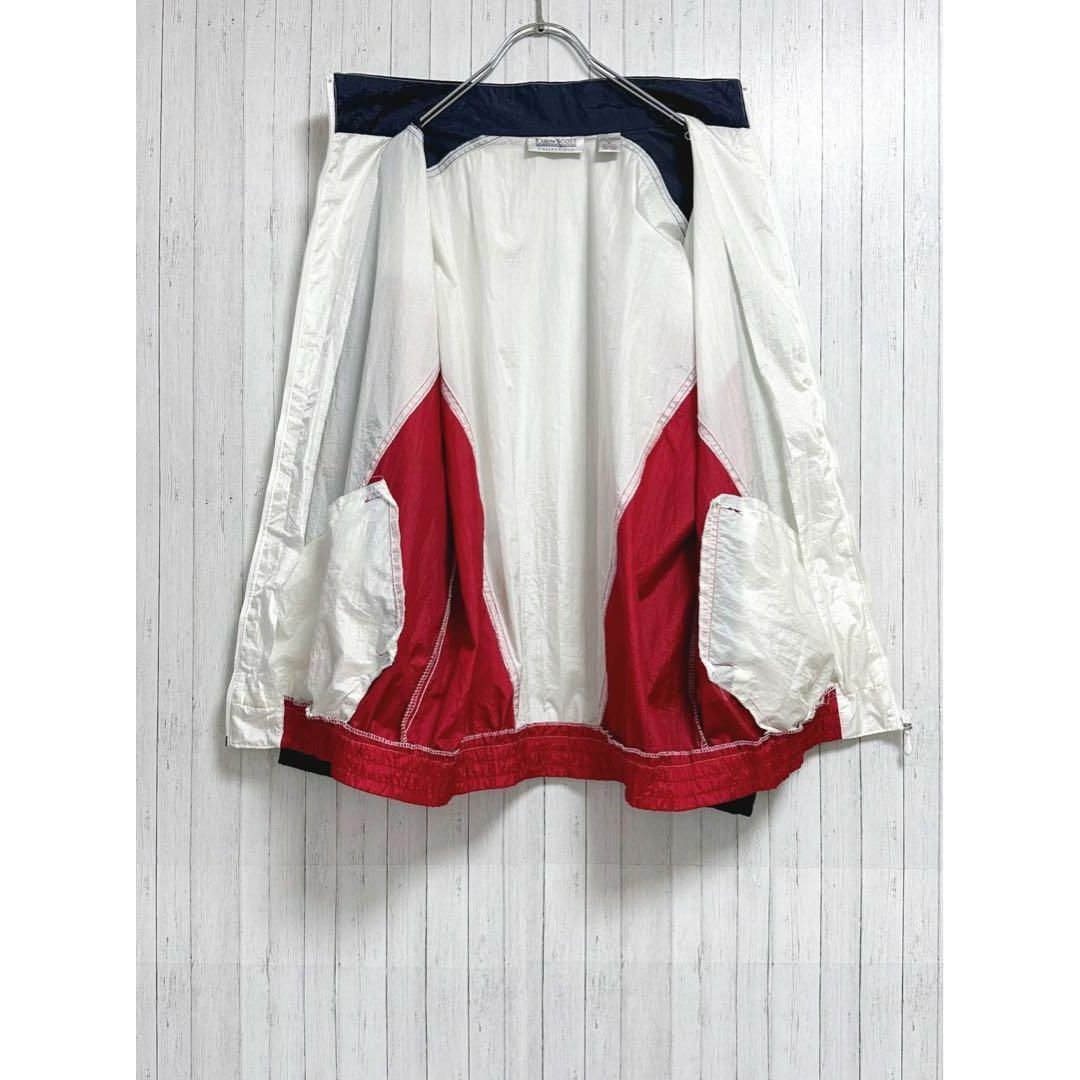 ヴィンテージ　ナイロンジャケット　マルチカラー　ジップアップ　スポーツ　M メンズのジャケット/アウター(ナイロンジャケット)の商品写真
